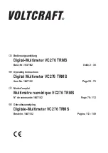 VOLTCRAFT VC276 TRMS Operating Instructions Manual preview