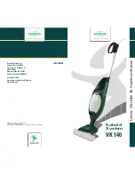 Preview for 1 page of Vorwerk Kobold System VK 140 User'S Manual & Instructions