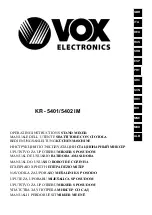 VOX electronics KR - 5401 IM Operating Instructions Manual preview