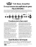 Preview for 4 page of Vox T25 Bass Amplifier Manual