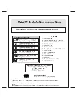 Voxx Electronics CA-420 Installation Instructions Manual preview