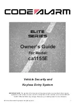 Voxx Electronics Code Alarm ELITE ca1155E Owner'S Manual preview