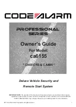 Preview for 1 page of Voxx Electronics Code Alarm Professional Series ca6155 Owner'S Manual