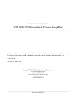 Preview for 2 page of VTL MB-125 Owner'S Manual