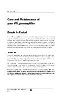 Preview for 21 page of VTL TL2.5 Owner'S Manual