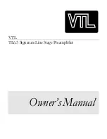 Preview for 1 page of VTL TL6.5 Owner'S Manual