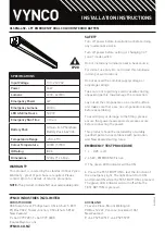 Vynco OLSEN445E Installation Instructions preview