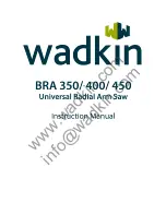 Preview for 1 page of Wadkin BRA 450 Instruction Manual