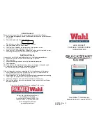 Preview for 1 page of Wahl 2500MVX Quick Start Manual