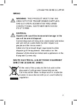 Preview for 21 page of Wahl LITHIUM PRO Series Instructions Manual