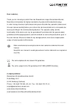 Preview for 2 page of Wassermann 166998 User Manual