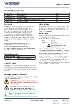 Preview for 2 page of Wassp WMB-3250 Operator'S Manual