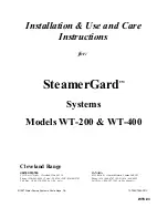 Preview for 1 page of Water Factory Systems SteamerGard WT-200 Use And Care Instructions, Installation