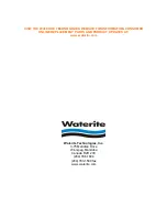 Preview for 12 page of Waterite Vectapure NX Installation And Owner'S Manual