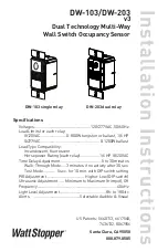 wattstopper DW-103 Installation Instructions Manual preview