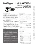 Preview for 1 page of wattstopper LMLS-400 Installation Instructions Manual