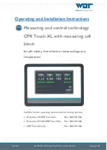 Preview for 1 page of WDT CPR Touch XL Operating And Installation Instructions