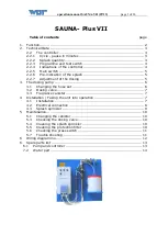 Preview for 1 page of WDT SAUNA-Plus VII Operation Manual