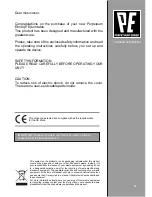 Preview for 3 page of WE Audio Systems PE 4040 User Manual