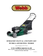 Preview for 1 page of Webb WERR19 Operator'S Manual And Parts List