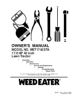 Preview for 1 page of Weed Eater 186843 Owner'S Manual