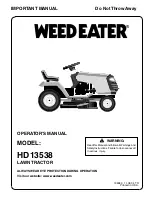 Preview for 1 page of Weed Eater 96016000100 Operator'S Manual