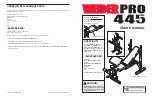 Preview for 1 page of WeiderPro 445 WEEVBE3295.0 User Manual