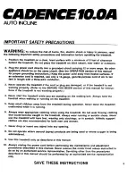 Preview for 3 page of Weslo Cadence 10.0 Treadmill Owner'S Manual