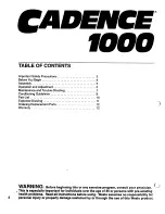 Preview for 2 page of Weslo Cadence 1000 Manual