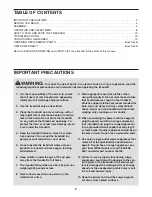 Preview for 2 page of Weslo Cadence R20 Treadmill User Manual