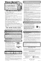 Preview for 1 page of West Bend 57000 Care And Use Instructions