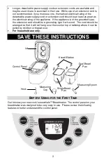 Preview for 3 page of West Bend cook's essentials 41300B Instruction Manual