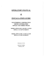 Preview for 1 page of Westerbeke BTA 12.5 KW 60Hz Operator'S Manual