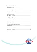 Preview for 2 page of WFCO WF-8900MBA Series Operator'S Manual