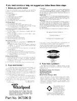 Preview for 16 page of Whirlpool 947596 B Use & Care Manual