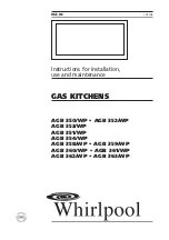 Whirlpool AGB 350/WP Instructions For Installation, Use And Maintenance Manual preview