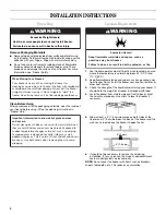 Preview for 4 page of Whirlpool EH150FXRQ Use & Care Manual