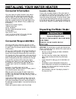 Preview for 3 page of Whirlpool Energy Smart 188410 Installation And Use Manual