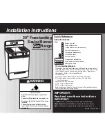 Preview for 1 page of Whirlpool Freestanding Sealed Burner Gas Range Installation Instructions Manual