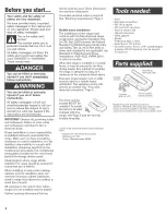 Preview for 2 page of Whirlpool GR450LXLB0 Installation Instructions Manual