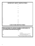 Preview for 4 page of Whirlpool MH1150XM Use And Care Manual