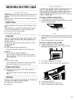 Preview for 13 page of Whirlpool MH1150XM Use And Care Manual