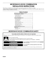 Preview for 1 page of Whirlpool MH3184XPY4 Installation Instructions Manual