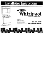 Preview for 1 page of Whirlpool Microwave Range Installation Instructions