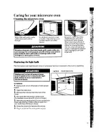 Preview for 19 page of Whirlpool MW8550XS Use And Care Manual