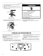 Preview for 8 page of Whirlpool PORTABLE AIR CONDITIONER Use & Care Manual