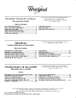 Preview for 1 page of Whirlpool R-WHAP121AW Use And Care Manual