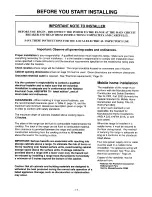 Preview for 18 page of Whirlpool RF3010XE Use And Care Manual And Installation Instructions