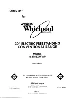 Preview for 1 page of Whirlpool RF3165XWN0 Parts List