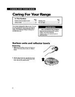 Preview for 22 page of Whirlpool RF360BXY Use And Care Manual